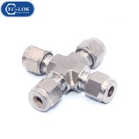 Stainless Steel 4 Way Union Type Tubing Fitting Union Cross Pipe Fittings
