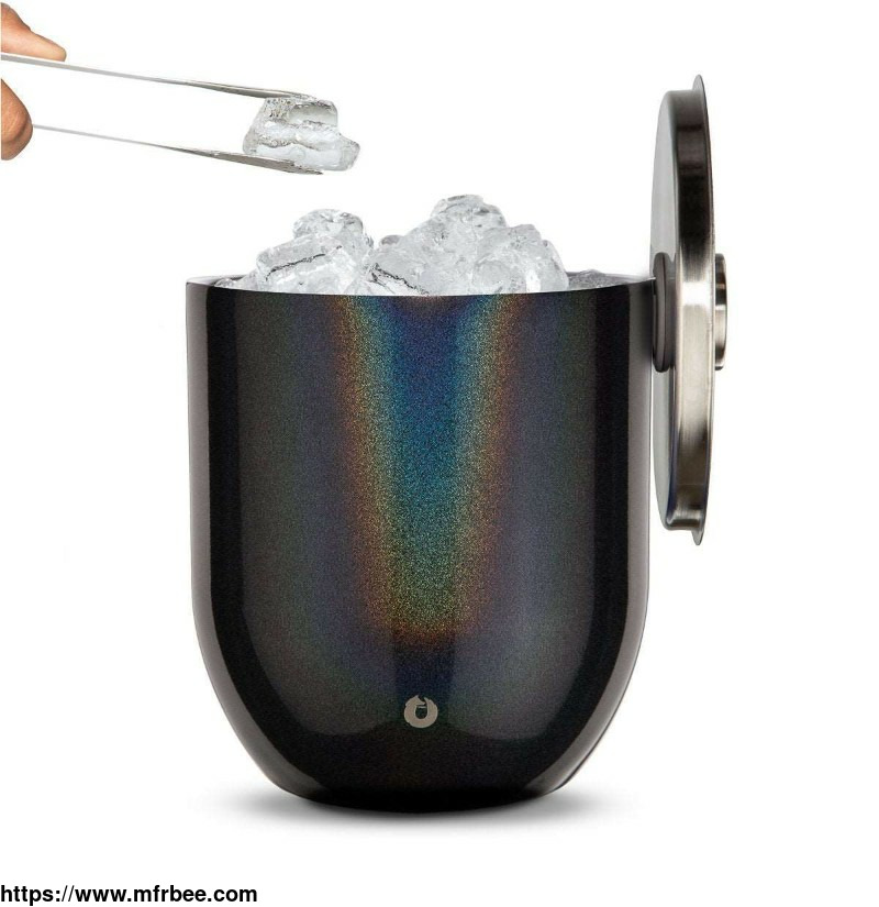 stainless_steel_ice_bucket_with_lid_and_tongs