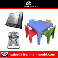 2015 safe and durable plastic Children's tables and chairs mould