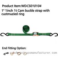 WDCS010104 1" 1inch 1t cam buckle strap with custmuzied ring
