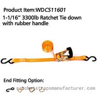 more images of WDCS11601 1-1/16“ 3300lbs Ratchet Tie down with Rubber handle