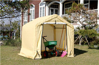 WEATHERFAST MINI SHED WITH PE FABRIC COVER 6'X6'X6'  IDEAL FOR PURPOSE STORAGE IN OUTDOOR SPACES