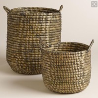more images of antique willow basket and swicker basket with handles