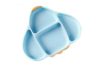 BPA-free Divided Design With Non Slip Suction Base Rocket Shape Silicone Plate Set