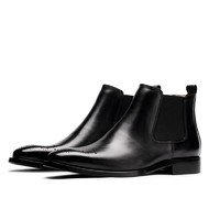 Height increasing shoes men's elevator Chelsea ankle boots