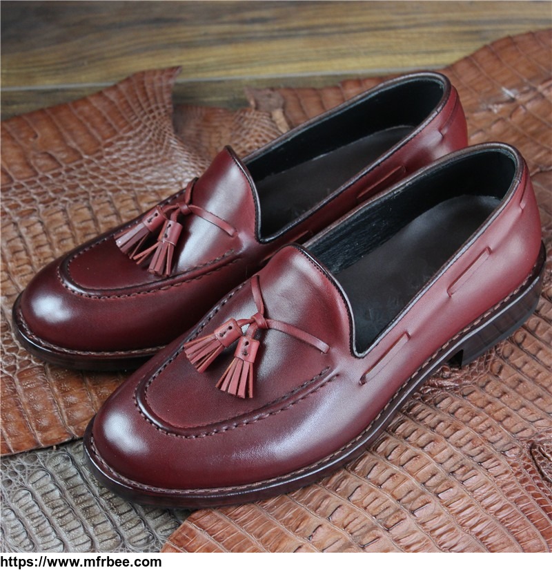 handmade_goodyear_slip_on_tassel_shoes_genuine_leather