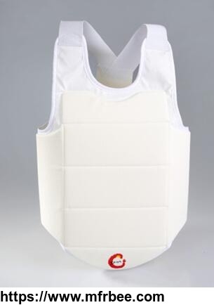 white_karate_chest_brest_guard_body_protector_equipment_with_wkf_approved