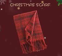 2023 Hot Sale Classical Wholesale Woven Custom Tartan Plaid Cashmere Feel Acrylic Vintage Ladies Christmas Winter Scarf Shawl