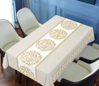 Nordic minimalist PVC tablecloth waterproof and oil-proof embroidery restaurant home textiles tablecloth rectangulartable runner