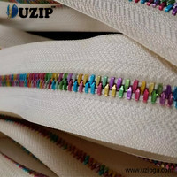 more images of multicolored-teeth zipper long chain