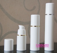 white airless bottle with silver ring 15g,30g,50g