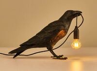 more images of Creative Raven Sculpture LED Bird Lamps