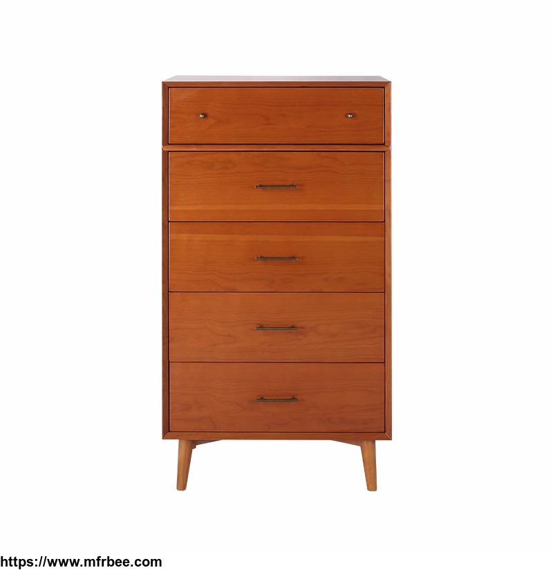 wood_cherry_sideboard_storage_cabinet_5_drawer_dresser_chest