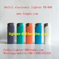 FH-809 refill gas lighter cigarette electronic gas lighter custom logo