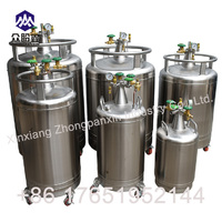 Stainless steel self-pressuring dewar for storage and dispensing liquid nitrogen