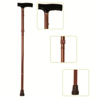 more images of Height Adjustable Lightweight Folding Cane With T-Handle, Bronze