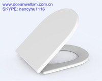 D shape ceramic feeling hard surface urea toilet seat cover