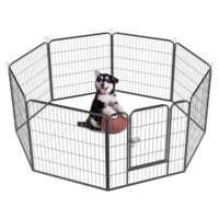 Pet Fence 8 Panels Outdoor Heavy Duty metal square tube puppy dog playpen in stock