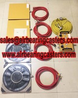 Heavy duty air caster rigging systems instructions and price list