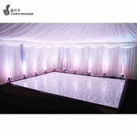 2ftx 4ft wire black & white color party starlit round weddings led dance floor for rental