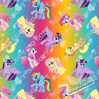 more images of rainbow Little Pony digital custom print fabric