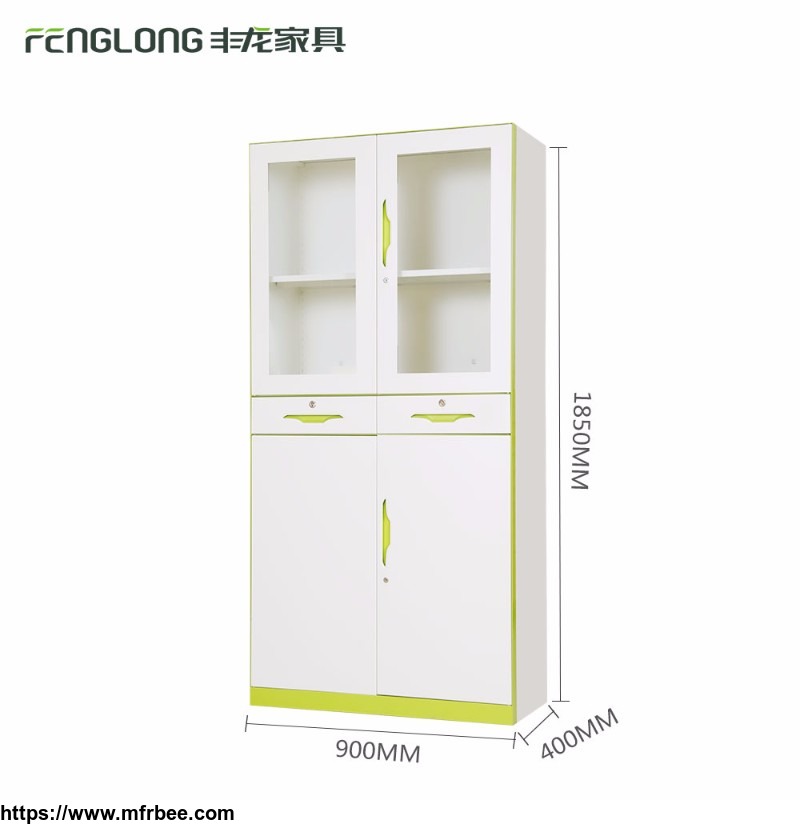 new_design_modern_glass_display_file_cabinet_4_door_storage_cabinet_with_2_drawers