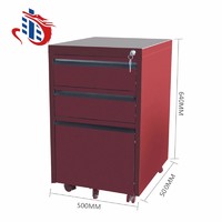 China fenglong steel filing cabinet and vault 3 drawers movable pedestal