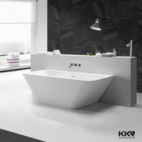 more images of Acrylic solid surface soaking bathtub black freestanding bath