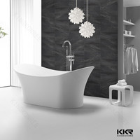more images of Top quality CE SGS freestanding solid surface soaking bathtub