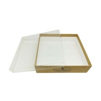 more images of Kraft Paper Chocolate Cookie Soap Storage Packaging Box With Clear Cover PVC Window Lid