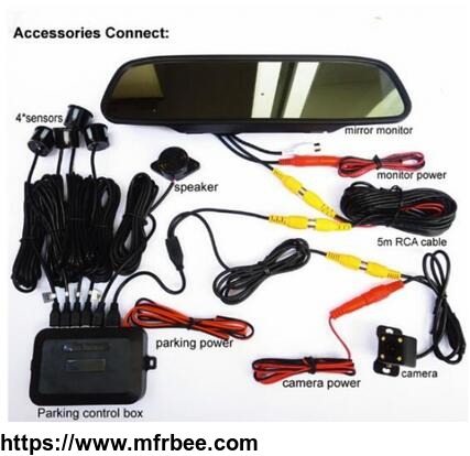 3_in_1_car_video_parking_sensor_assistance_system_with_rear_view_camera_4_3_inch_ltf_lcd_car_mirror_monitor_video_parking_sensor