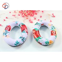 more images of Factory price custom leather over Ear  ear pads for QC15 white flower