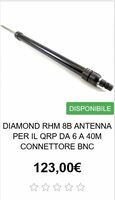 Diamond RHM 8B antenna per il qrp da 6 a 40m connettore BNC  (123,00€)