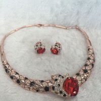 more images of alloy plating gold necklace set