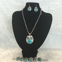 more images of Wholesale jewelry set with infinity love neckalce rings and earrings