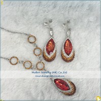 more images of Classic Simple Style CZ Earring Necklace Set