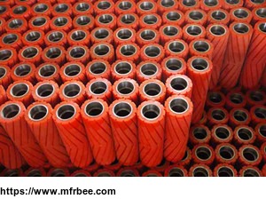 urethane_coated_support_drive_conveyor_feed_idler_rubber_rollers