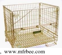 wire_mesh_containers_with_foldable_type_or_wheels_for_storage
