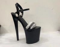 New high-heeled waterproof platform open-toe one-word buckle stiletto high-heeled sandals European and American women