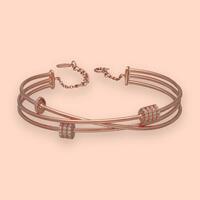 more images of Rose Gold Charm Silver Bracelet