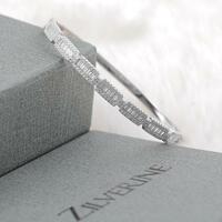 more images of Elegant Crystal Silver Bangle