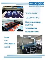 more images of Dye sublimation printed fabric laser cutting by Unikonex vision laser