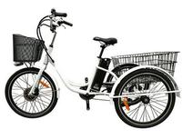 24inch adult 48v350w aluminum frame basket electric tricycle