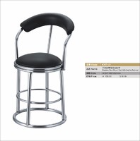 ss round stool with leather backrest