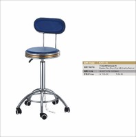 ss round stool with leather backrest