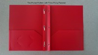 plastic PP Two Pocket Portfolio with Three Prong Fastener