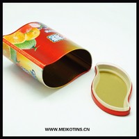 more images of leaf-shape tea cans OEM tea packages food grade metal packing