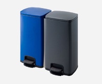 more images of MAX-F108-A Stainless Steel Powder Coated Blue/gray Double Stainless Steel Pedal Bin for Office