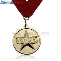 Gold star medal with 3D Engraving