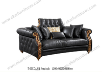 Chesterfield Style Leather Sofa Loveseat